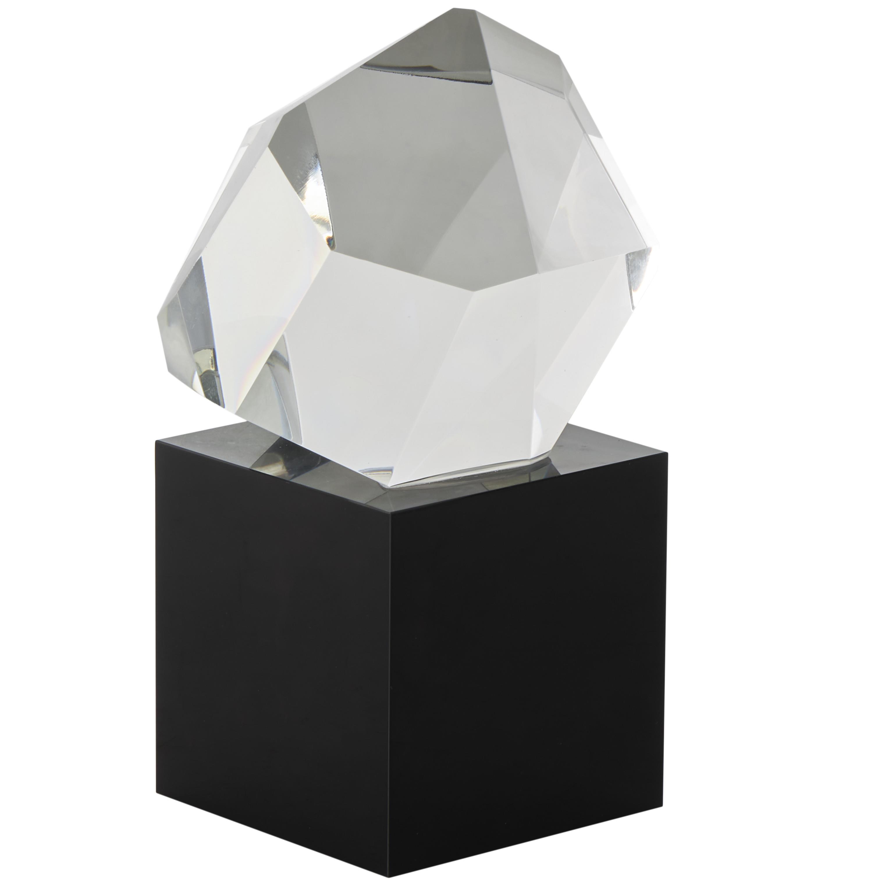 Clear Glass Cut Stone With Base image 1
