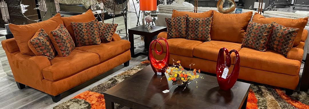 Copper Sofa And Loveseat image 1