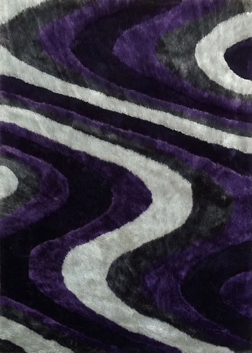 Living Shag #112 Gray Purple 8x11 image 1