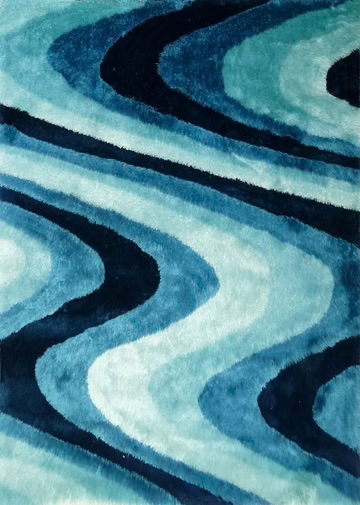 Living Shag #112 Turquoise 5x7 image 1