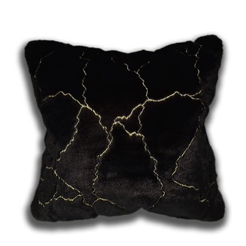 Black Marble With Gold Foil Pillow image 1