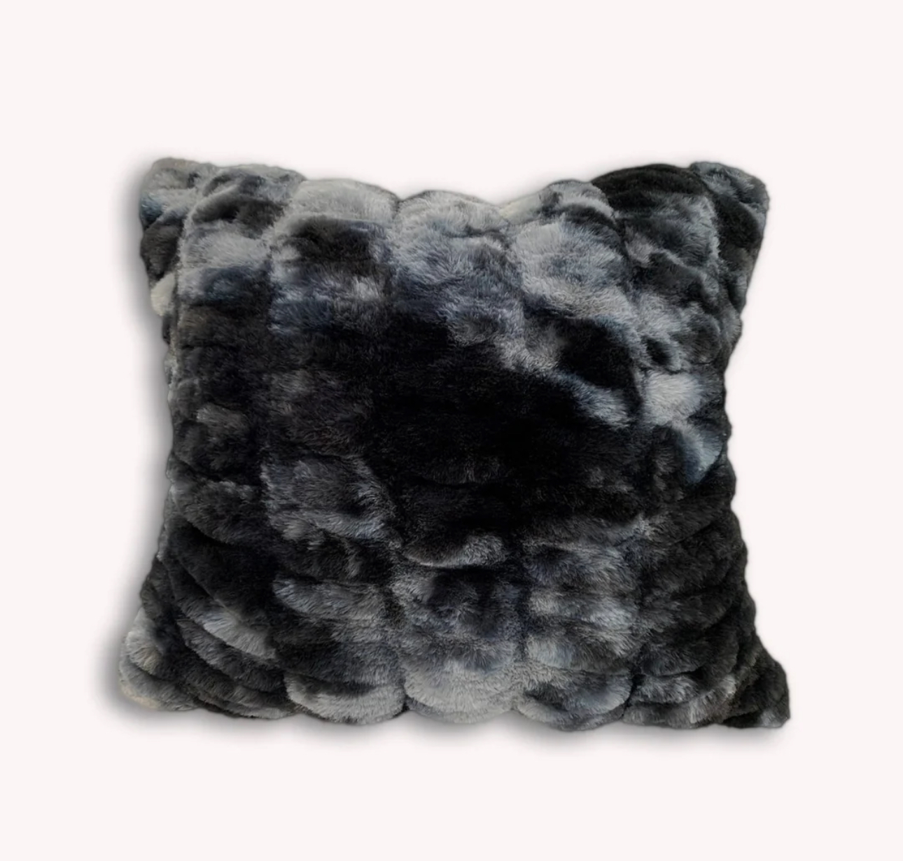 Nuevo Faux-Fur Tie-Dye Charcoal Pillow image 1