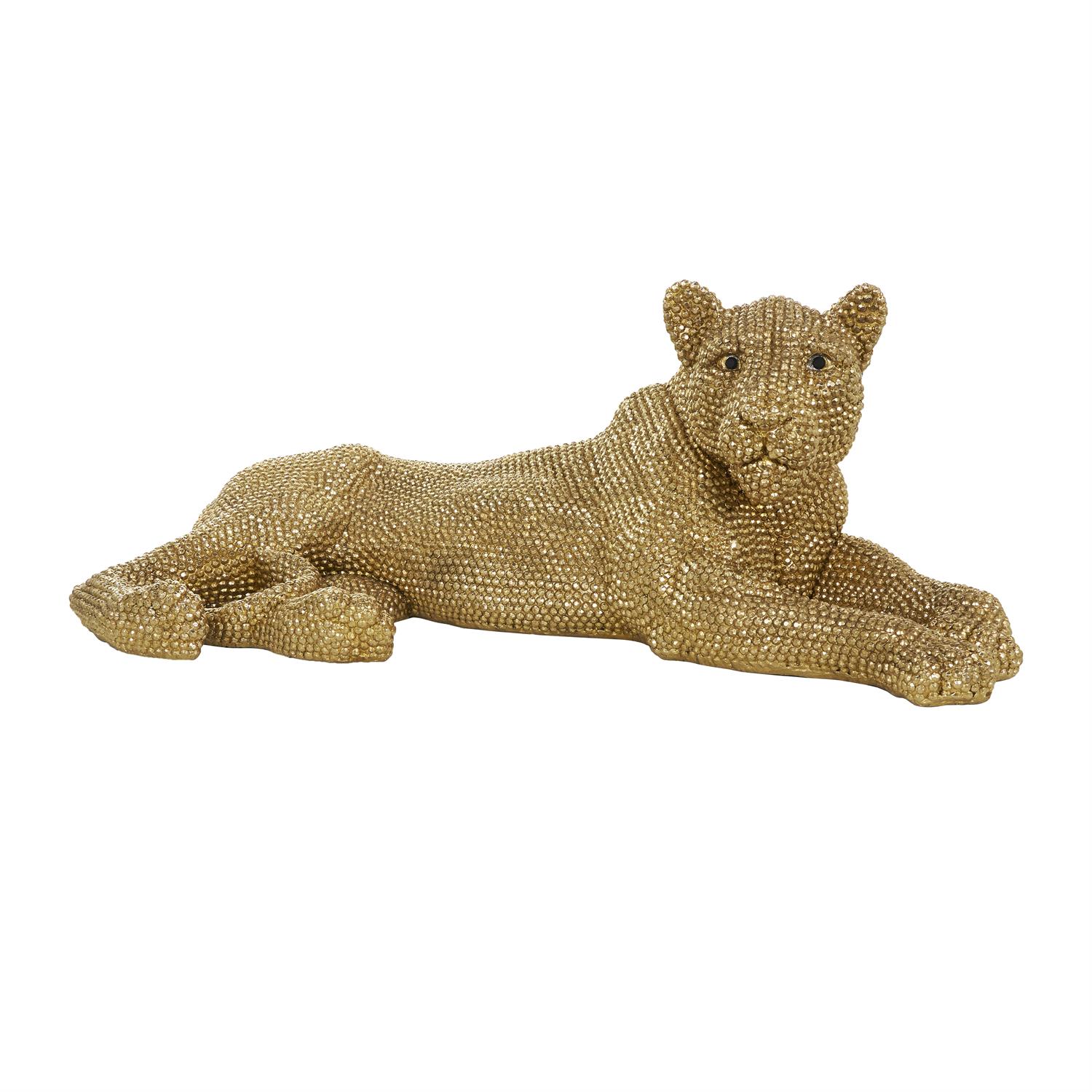 Large Gold Lying Lion image 1