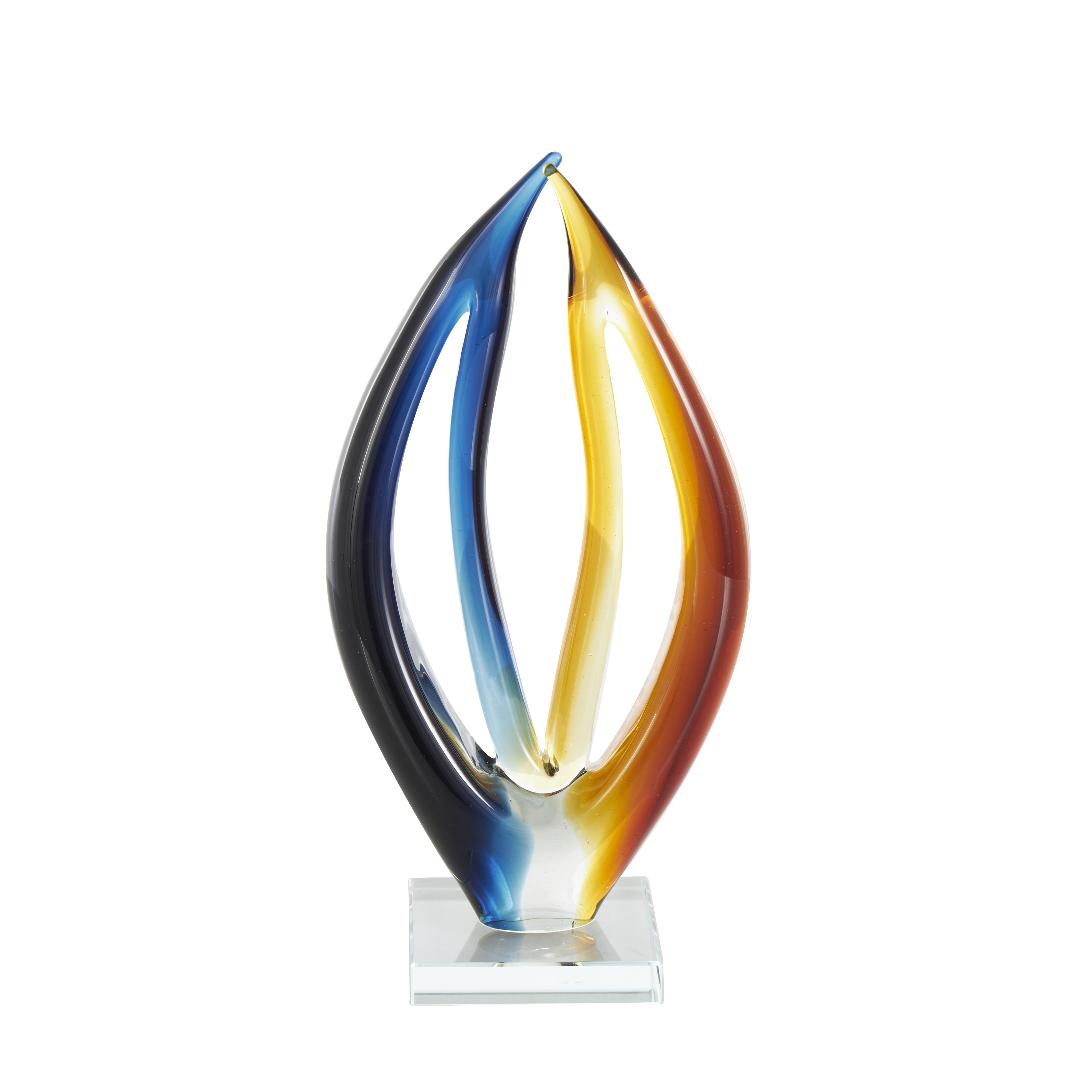 Multicolored Abstract Sculpture With Cut Out image 1