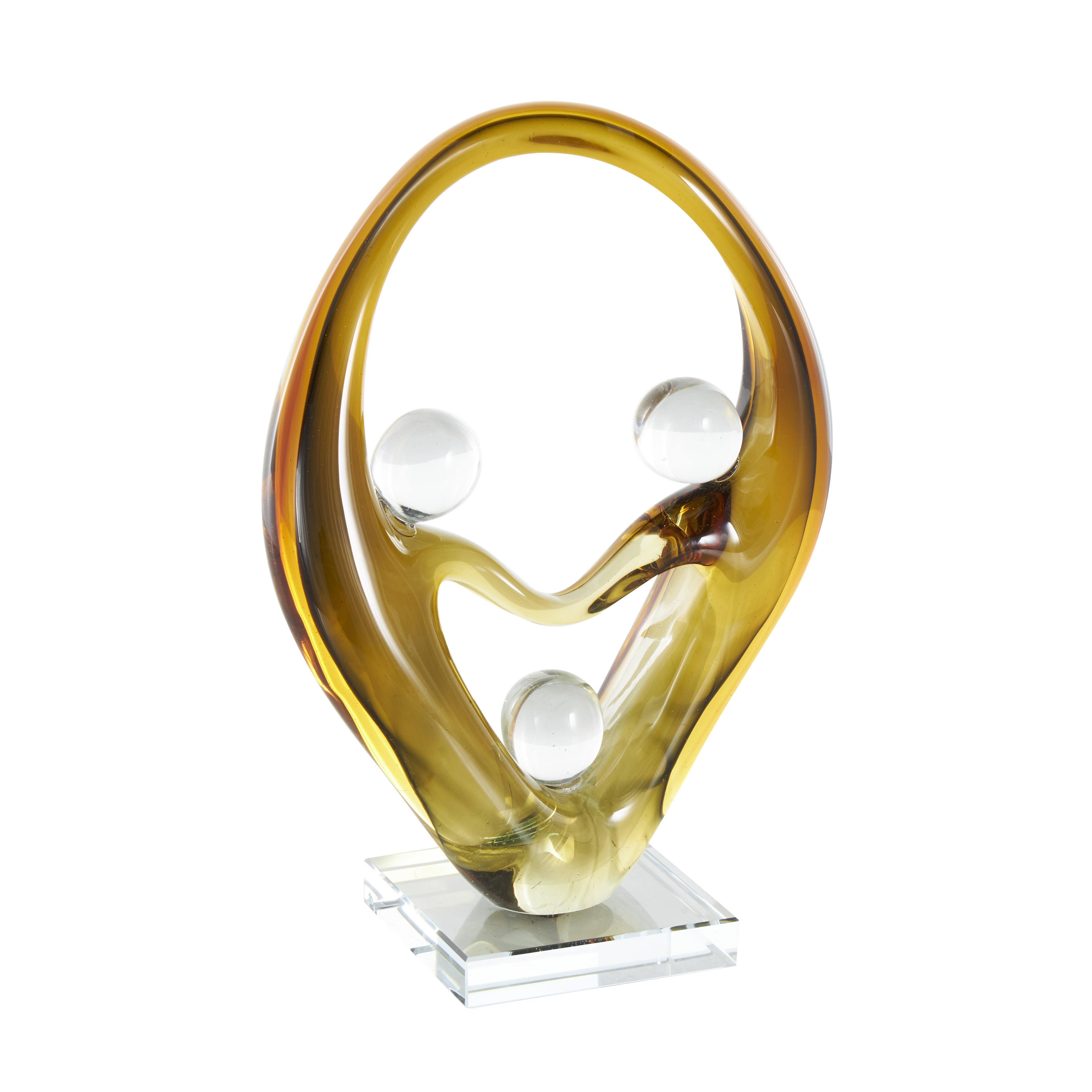 Orange Glass Abstract Family Sculpture image 1