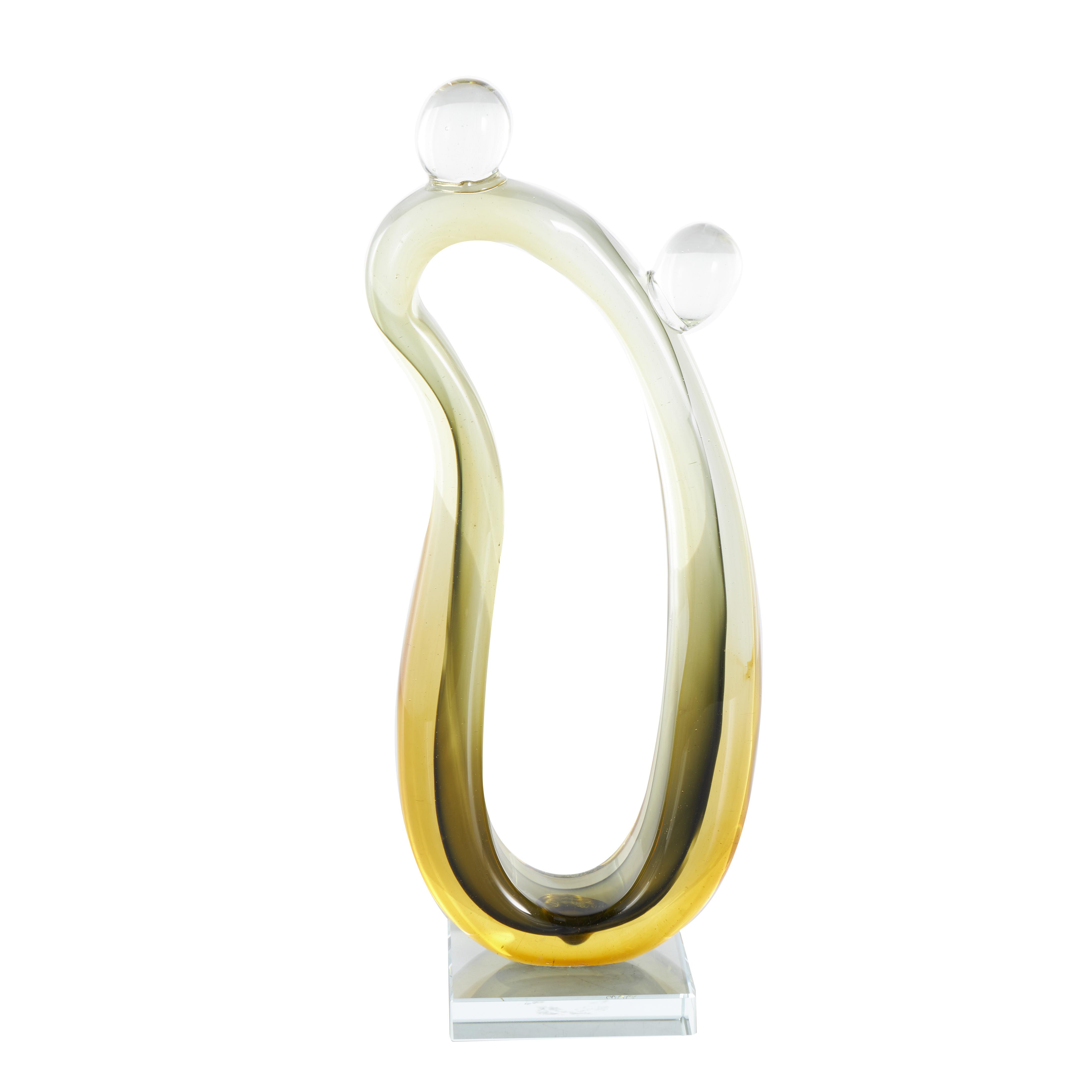 Orange Glass Abstract Ombre Sculpture
