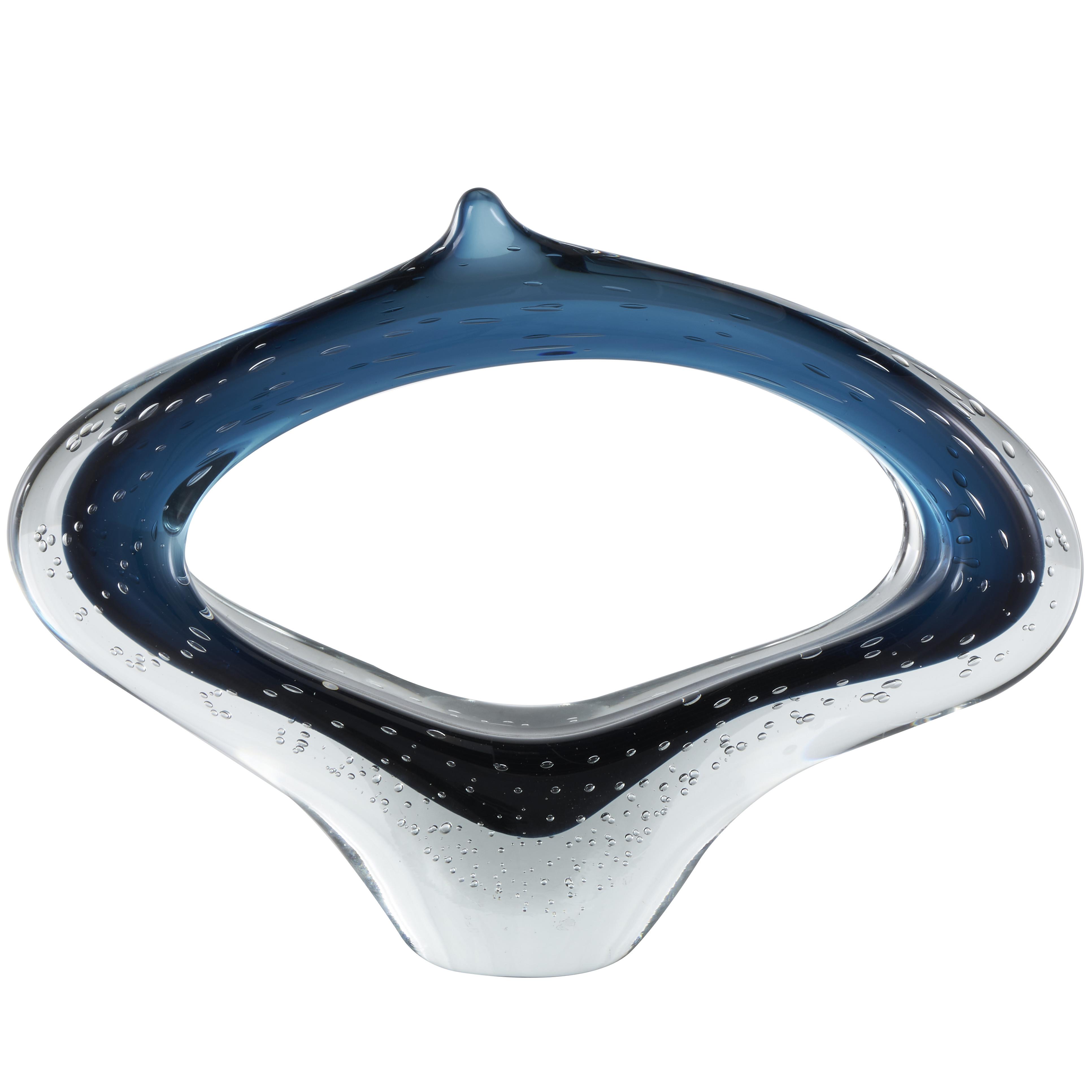 Dark Blue Glass Abstract Sculpture image 1