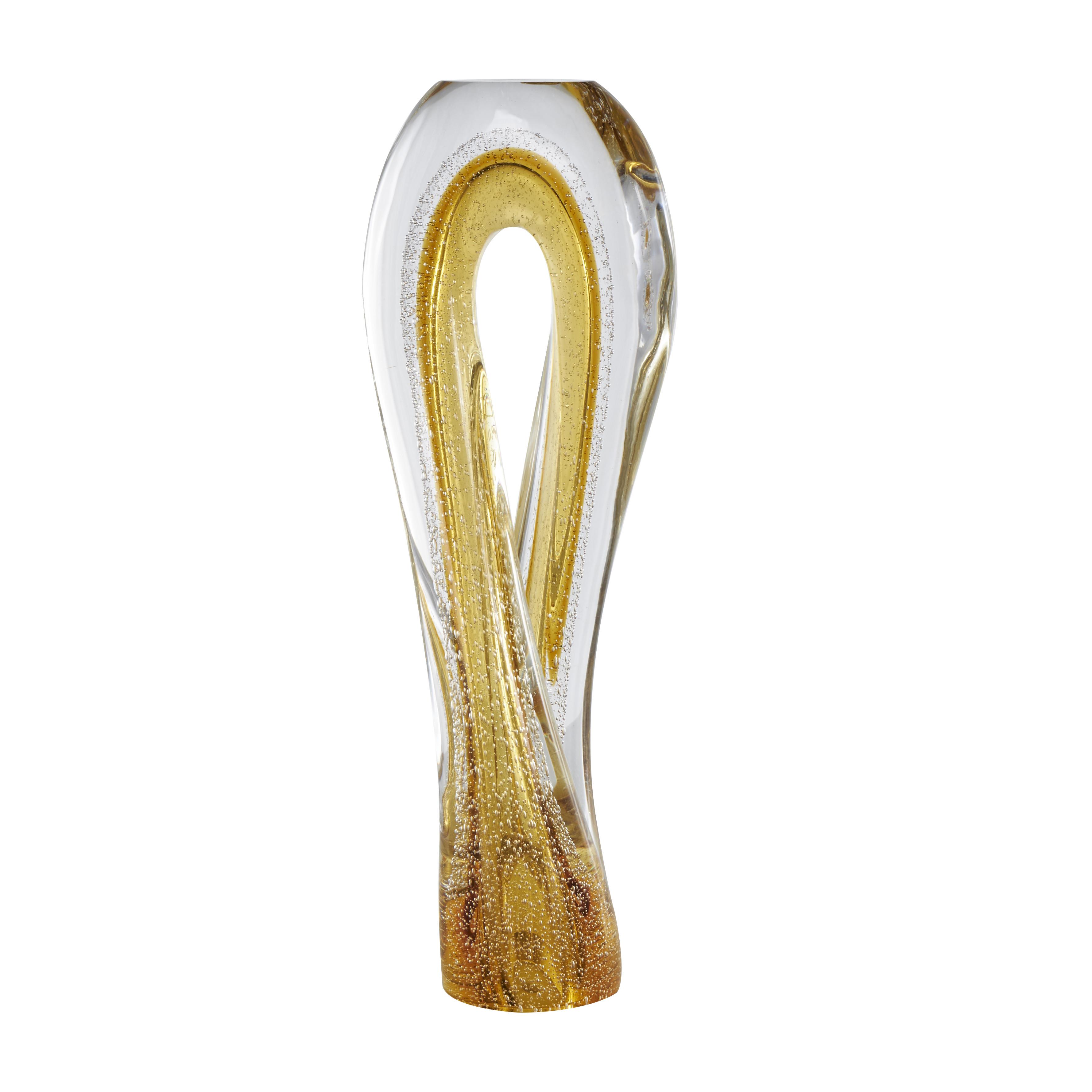 Orange Glass Geometric Ombre Twisted Infinity Loop Sculpture image 1