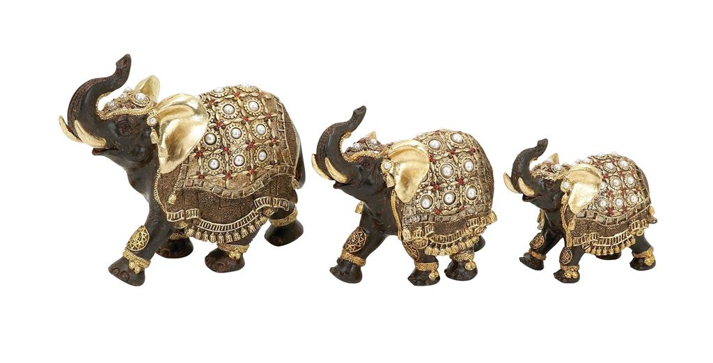 3pc Elephant Sculptures