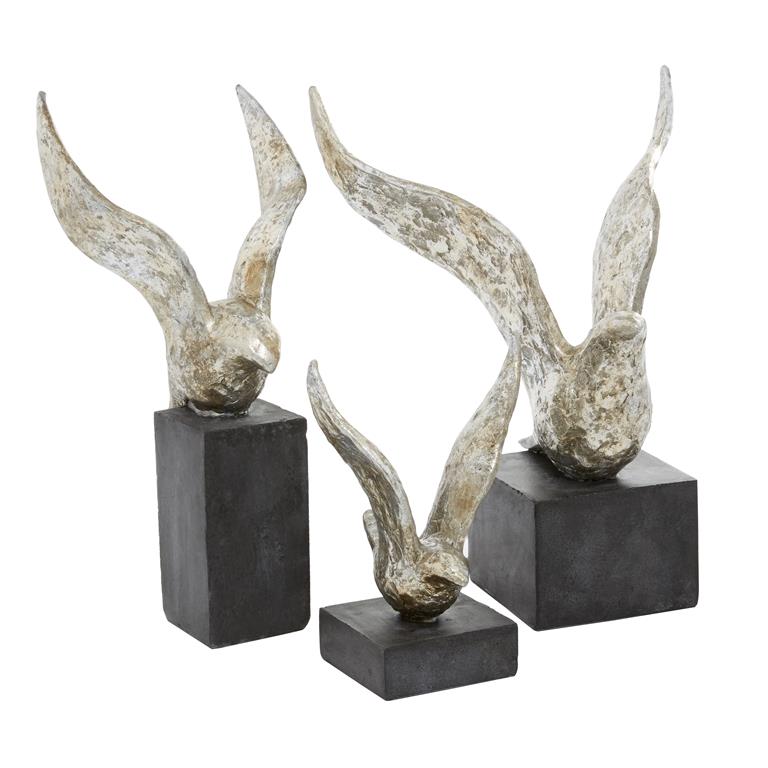 3pc Bird Sculptures image 1
